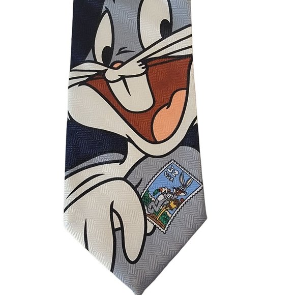 Warner Bros Other - Looney Tunes USPS Stamp Collection Bugs Bunny Mens Neck Tie Vintage 1997 New
